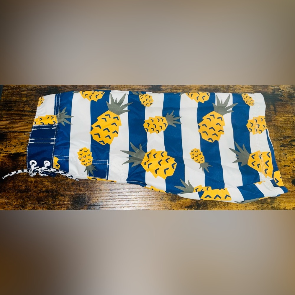 Gymboree Pineapple Board Shorts Swim Trunks Boys L (10-12)